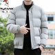 啄木鳥(niǎo)（TUCANO）男士冬季保暖棉衣韓版潮品羽絨棉服加厚東北棉襖修身立領(lǐng)百搭外套 灰色 M