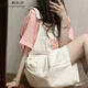 韓秋夢(mèng)夏季套裝日系學(xué)院風(fēng)寬松顯瘦牛仔背帶褲少女學(xué)生日系甜美閨蜜裝 白色背帶褲【版】 M