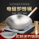 諾思迪（NEOSIDI）商用凹面電磁爐專用鍋酒店炒菜鍋雙耳不銹鋼電磁灶單柄鐵鍋圓底鍋 【適30凹面爐】鐵鍋單柄 43cm