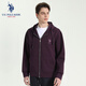 U.S. POLO ASSN.保羅衛衣男休閑連帽男士衛衣百搭衣服男裝上衣外套 深紫 XL 