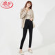 浪莎加絨針織牛仔褲女冬季外穿加厚彈力高腰小腳緊身褲打底褲子女保暖