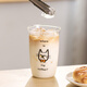 川島屋（KAWASIMAYA）原創(chuàng)高硼硅玻璃杯咖啡杯耐高溫喝水杯果汁牛奶杯 小貓玻璃杯500ml