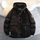 仕季羽絨服男女情侶潮牌外套新款冬季羽絨服加厚保暖防寒服青少年男裝 黑色 XL