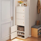 人文成家鞋柜家用門(mén)口入戶(hù)柜外窄高立式小戶(hù)型簡(jiǎn)易收納儲物柜一體靠墻鞋架 力薦【5門(mén)9層】暖白色