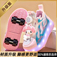 SEMBOSK暴走鞋女童皮面兒童運(yùn)動(dòng)溜冰鞋發(fā)光女孩四輪伸縮爆走鞋滑輪鞋 粉色升級(jí)款 30碼