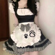 堂峻女仆裝cos可愛(ài)女傭軟妹貓咪二次羅莉塔COSPLAY服裝itA洋裝 黑色衣服套餐+項(xiàng)圈+裙撐 L