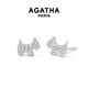 AGATHA 法蘭西小狗銀耳釘女士【七夕情人節(jié)禮物】生日送女友高級感耳飾 銀色