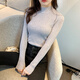 憶思減韓版大碼半高領(lǐng)毛衣女2025秋冬新款打底衫內(nèi)搭修身針織衫上衣外穿 淺灰色 XL 115-125斤