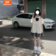 婍妡（Qeeshine）套裝日系jk制服襯衫學院風女學生可愛娃娃領日制校供百褶裙兩件套 杏色襯衫單件 S