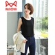 貓人（MiiOW）品牌 背心女吊帶西裝內搭外穿V領(lǐng)打底衫職業(yè)西裝上衣無(wú)袖雪紡寬松 黑色圓 XL