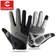 CAVALRY自行車(chē)硅膠全指手套加厚 男女長(cháng)指公路山地車(chē)減震手套騎行裝備 CAVALRY-SD-002-黑灰-全指 L碼（適合掌寬9.5-11厘米）