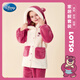 迪士尼草莓熊兒童睡衣秋冬女童家居服套裝女珊瑚絨冬季ZF39288 玫紅 140