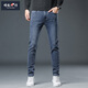 增致牛仔牛仔褲男新品小直筒彈力舒適百搭時(shí)尚磨白貓須藍色牛仔長(cháng)褲 9019-1 31