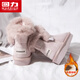 回力雪地靴女2024冬季新款加絨加厚棉鞋子女款學(xué)生休閑百搭保暖短靴 粉色 35