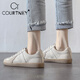 Courtney品牌德訓(xùn)鞋女軟底軟面舒適女鞋2025春秋季新款氣質(zhì)小白鞋復(fù)古板鞋 米白色 單層 38
