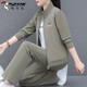 啄木鳥(niǎo)衛(wèi)衣套裝女2025秋季新款女士時(shí)尚拼接休閑服外套三件套女裝 灰綠 XL (推薦110-125斤)