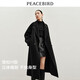 太平鳥女裝大師系列100%澳毛雙面呢極簡(jiǎn)廓形大衣女雙排扣外套 黑色 M