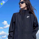 耐克（NIKE）外套夾克女裝春季新款透氣休閑防曬風(fēng)衣耐磨寬松梭織連帽運動服 DM6180-010黑色 XL