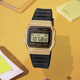 卡西歐（CASIO）手表男女經典復古學生兒童表F-91W-1DG 3DG 9DG/F-84W/F105電子表 F91WM-9A暗金色 【附加貼膜】