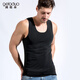 閣啦朵男士背心冰絲無(wú)痕夏季透氣U型領(lǐng)運動(dòng)背心男速干無(wú)袖打底衫 黑色 XL