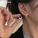 Lnieer通體真銀S925銀素圈耳環(huán)女2025新款爆款輕奢高級(jí)感氣質(zhì)耳飾品耳扣 磨砂拉絲耳扣【通體真銀S925銀】