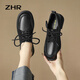ZHR女鞋單鞋秋季新款時(shí)尚英倫風(fēng)樂福鞋厚底增高學(xué)院風(fēng)小皮鞋舒適百搭 黑色 37