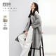 對白【100%綿羊毛】雙面呢毛呢外套女2025冬裝新款氣質(zhì)中長(cháng)款大衣 煙灰色 L