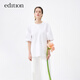 edition新中式泡泡袖襯衫女新款短袖上衣氣質(zhì)盤(pán)扣飄帶 漂白色 M