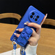 森夜藍色小熊支架適用華為MateX5手機殼matex3卡通折疊屏matex2全包防摔手提掛繩簡(jiǎn)約膚感保護套 【克萊因藍】smile小熊支架*手提繩 華為matex5