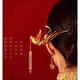 歐陽(yáng)先生新中式鳳凰發(fā)簪步搖新娘結(jié)婚秀禾盤發(fā)頭飾明制唐風(fēng)發(fā)釵旗袍發(fā)飾品 金鳳凰發(fā)簪