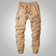 YZGF美式復古重磅迷彩褲寬松束腳褲休閑運動(dòng)多口袋工裝褲潮戶(hù)外大碼潮 深卡其（四季厚料） M