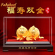法帝班奧 FADYBORL福壽雙全壽桃擺件絨沙金工藝品送爺爺奶奶老人生日禮物祝賀壽禮品 大號福壽雙全