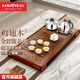 金灶（KAMJOVE）全自動(dòng)上水功夫茶具套裝 茶道泡茶壺 雞翅木茶盤(pán)套裝茶臺R-350A 搭配H-K9 茶具 茶水桶