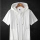 倉石一樹(shù)倉石一樹(shù)潮牌夏季薄款連帽t恤男士潮流帶帽寬松胖子大碼短袖帽衫 白色 XL
