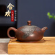 此時(shí)此刻欽州坭興陶茶壺梁業(yè)蘭純手工雕刻茶壺泡茶壺百花銀獎(jiǎng)作品 孔雀妃子 230ml