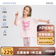 愛慕兒童家居服女童孩蘭精莫代爾短袖上衣七分褲睡衣套裝櫻桃110