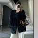 勤馳托斯卡納皮毛一體女2024秋冬加厚黑色外套V領(lǐng)寬松羊羔毛環(huán)保皮草 黑色 L
