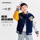 Converse匡威兒童裝男童棉服冬季新款兒童保暖外套棒球領(lǐng)兒童時(shí)尚上衣 藏青藍 120 /60 【建議身高110-116cm】