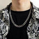 戚小米歐美古巴鏈子項鏈hiphop男女潮流ins嘻哈夸張鈦鋼不掉色高街粗款 銀色50cm【寬1.0cm】