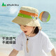 SHUKIKU兒童防曬帽防紫外線太陽帽可調(diào)節(jié)遮陽帽透氣漁夫帽 卡其小象L碼