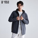 利郎輕時尚男裝【遠(yuǎn)紅外2.0】風(fēng)衣男連帽暖陽絨雙門襟防風(fēng)通勤外套 灰綠 XL (175)