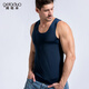 閣啦朵男士背心冰絲無(wú)痕夏季透氣U型領(lǐng)運動(dòng)背心男速干無(wú)袖打底衫 藏藍色 XXL