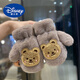 迪士尼（Disney）兒童包指手套冬季加絨加厚保暖男童女童可愛(ài)小熊1—5歲寶寶掛脖潮 咖色-大熊白加絨手套 1-6歲