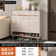 子木雅居鞋柜家用門(mén)口室內新款2024爆款入戶(hù)樓道簡(jiǎn)約現代換鞋凳玄關(guān)柜一體 三抽三門(mén)120*35*100cm 茶白色 組裝