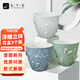九千谷花盆樹(shù)脂 國風(fēng)家用辦公室陽(yáng)臺養花浮雕立體蝴蝶花盆綠藍白3色4473
