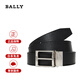 巴利（BALLY）生日禮物男士腰帶新款商務(wù)休閑牛皮腰帶雙面可用針扣皮帶 6307811 黑色 歐碼120（國碼135）cm