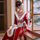 泰勒馬丁秀禾服新娘婚紗2025新款秋冬加厚毛領(lǐng)結(jié)婚禮服中式嫁衣敬酒服旗袍 231207 L