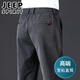 吉普（JEEP）高端抗皺春秋新款男士休閑褲男直筒寬松中年爸爸彈力高腰長(cháng)褲子男 深灰【春秋款】 XL 【建議135-150斤】