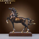 莫尼森（MOREISAN）全銅馬擺件擺放客廳辦公桌面電視柜黑馬 馬到成功裝飾開業(yè)禮品 黑馬
