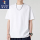 啄木鳥(niǎo)短袖t恤男潮牌夏季純棉男士半袖寬松打底衫男基礎款體恤男 2550光板T白色 XL